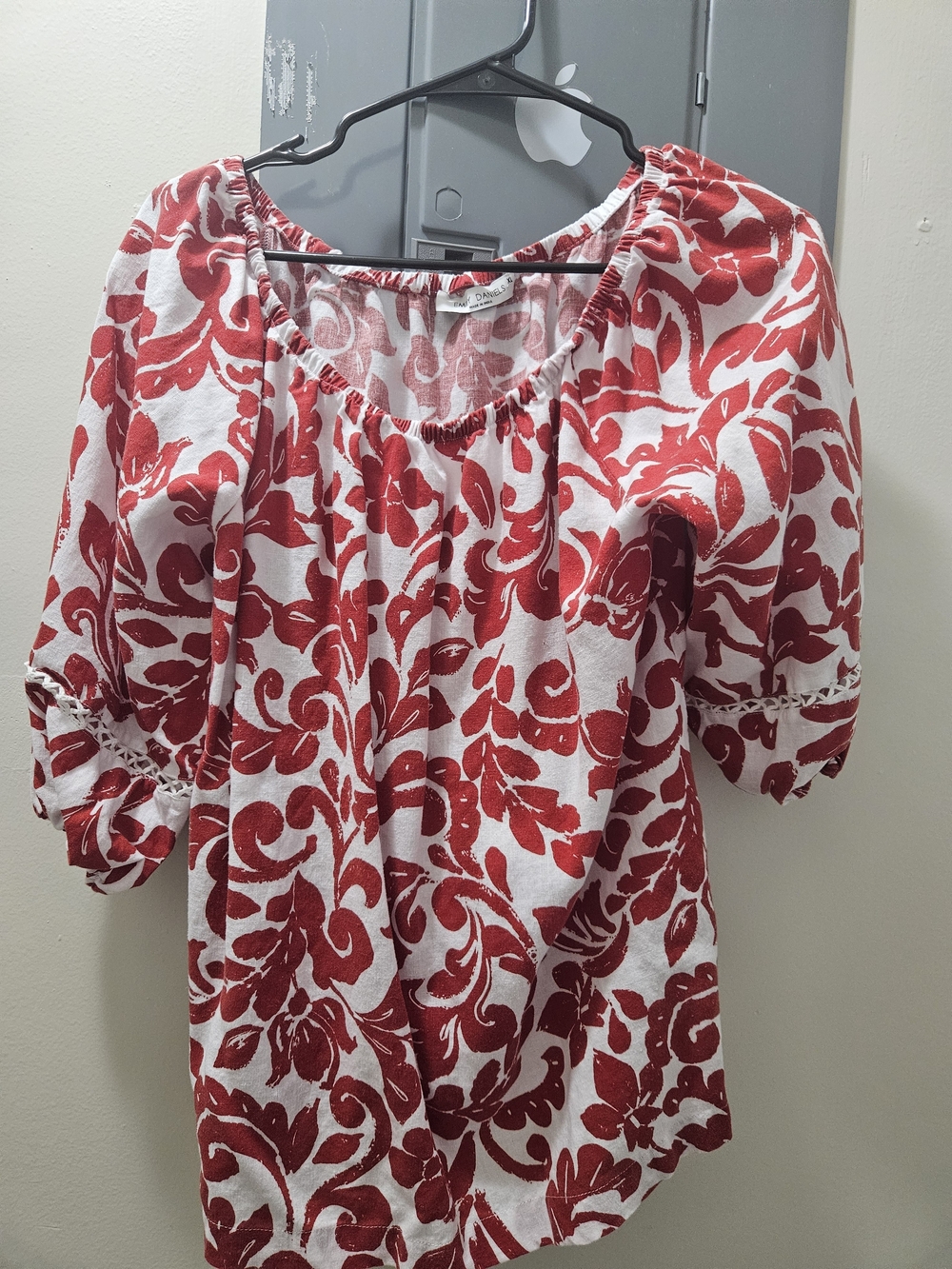 Red Floral Peasant Tunic Top - Women Tops
